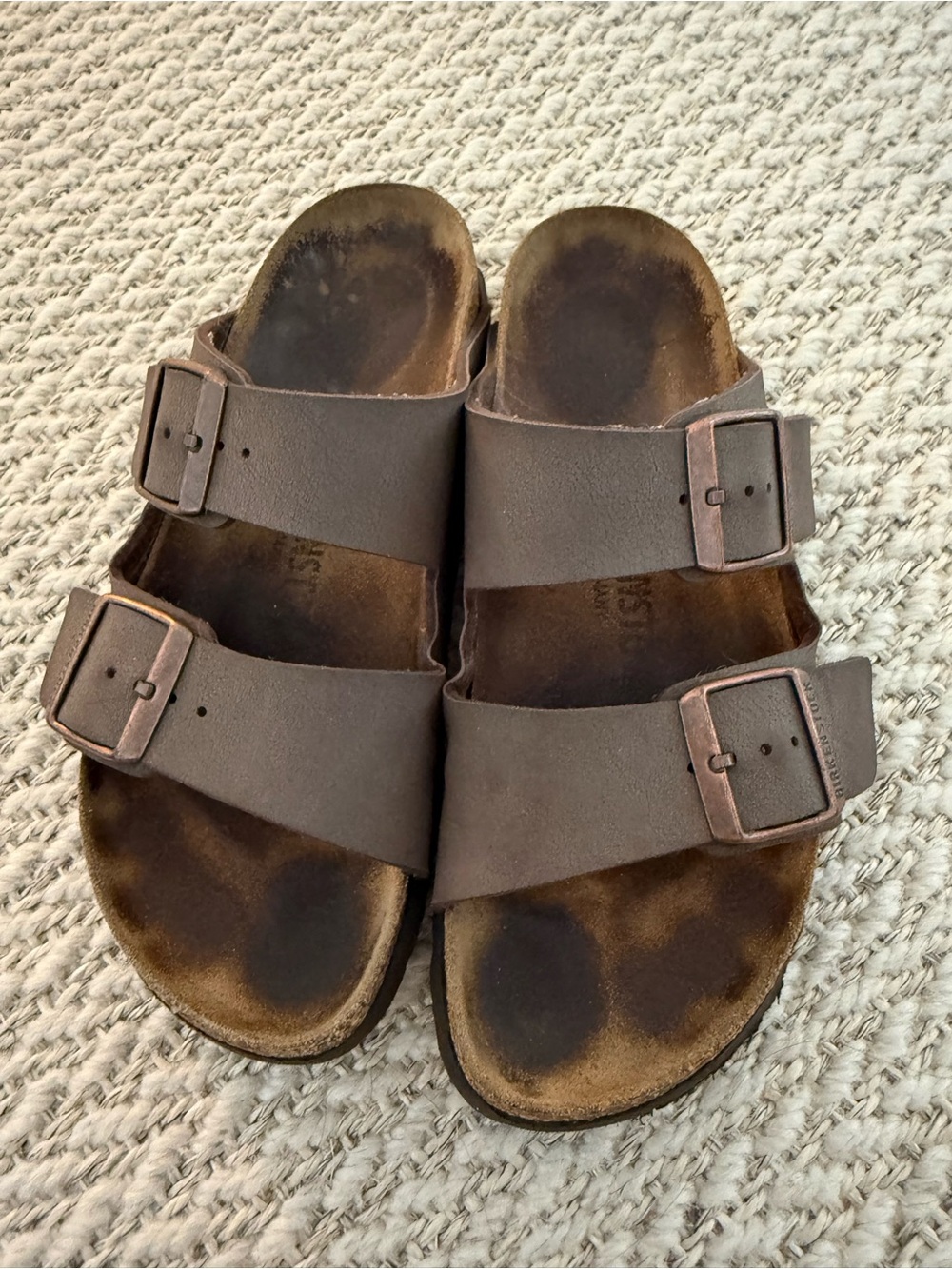Birkenstock Brown Two-Strap Adjustable Buckle Sandals
